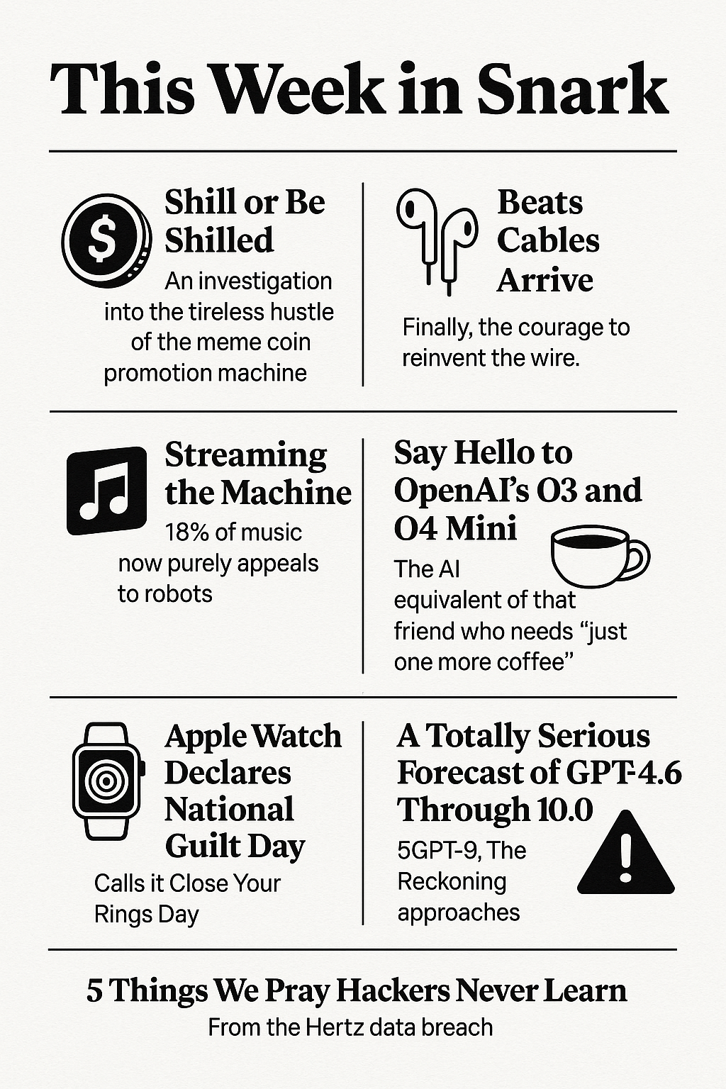 This Week in Snark: Cables, Coins, Close Your Rings, and Cyberattacks