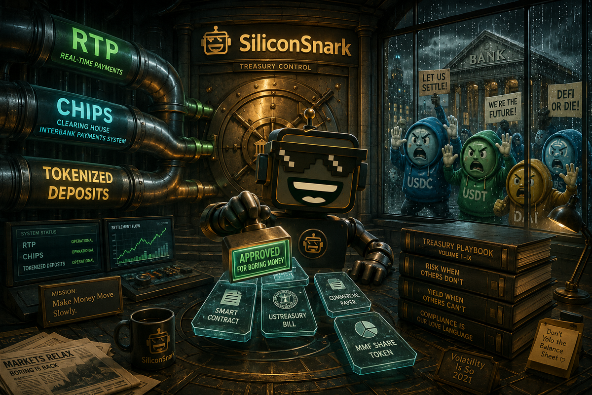 SiliconSnark robot in the crypto clearing house