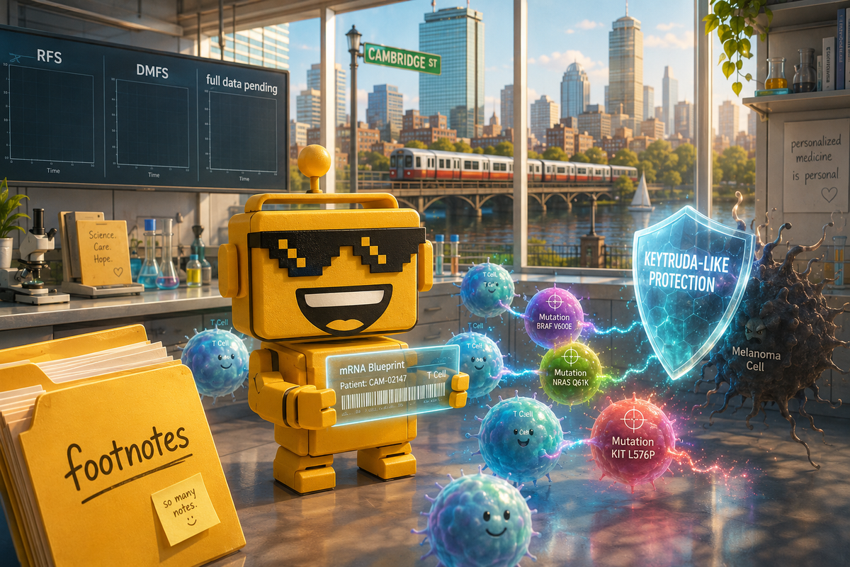 SiliconSnark robot studies a personalized mRNA cancer treatment in a Cambridge lab.
