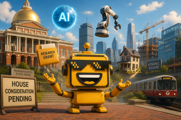 SiliconSnark robot juggles AI, robotics, research funding, and a duplex near the Massachusetts State House.