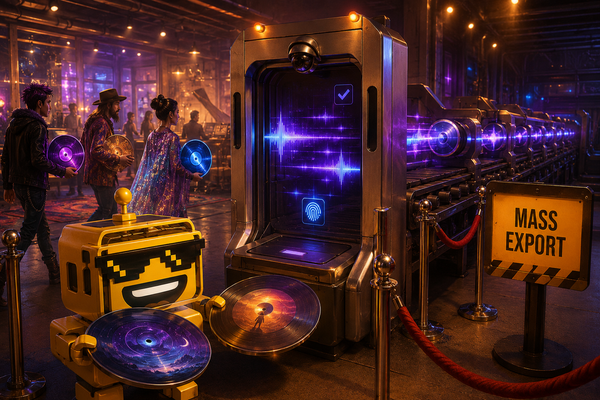 SiliconSnark’s robot brings two albums through a futuristic AI music watermark checkpoint.