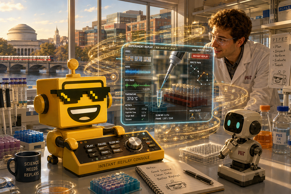 SiliconSnark robot replays sensor data from a laboratory experiment in Cambridge.