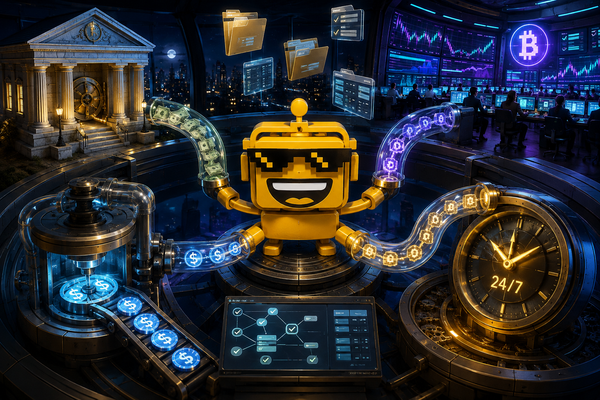  SiliconSnark robot connects a bank, crypto exchange, stablecoin mint, and 24/7 settlement loop.