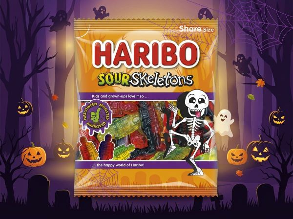 Haribo launches sweet and sour crazy skeletons for Halloween
