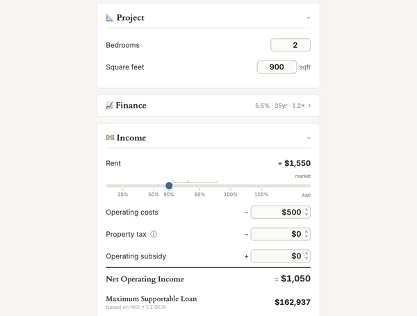 Interactive social housing finance tutorial
