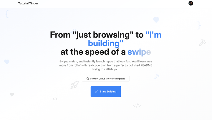 Building Tutorial Tinder: from idea to deployed Replit demo