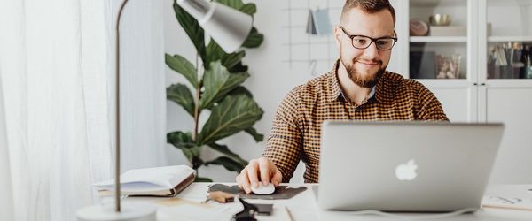 A man working at his desk