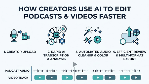 How Creators Use AI to Edit Podcasts & Videos Faster (Workflow Guide)
