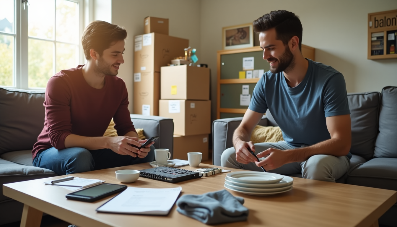 two people discussing their moving budget