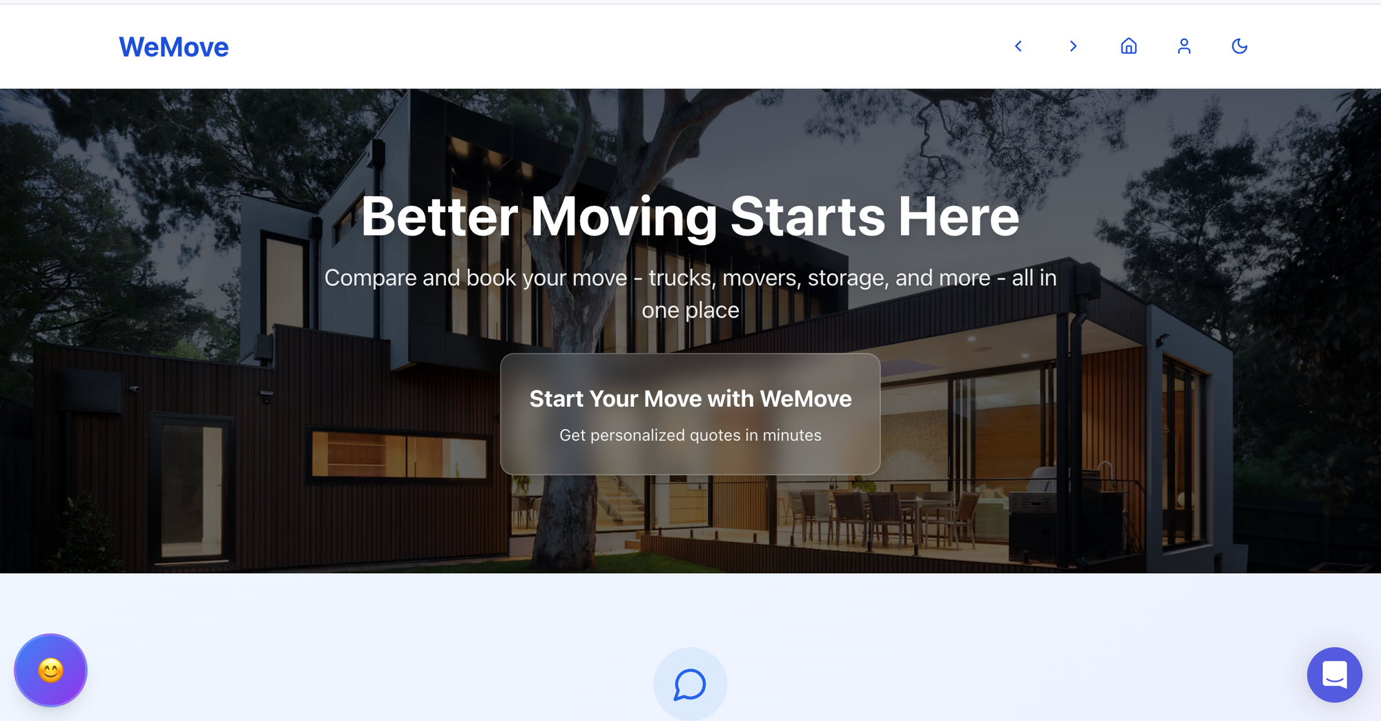 Image of WeMove's landing page