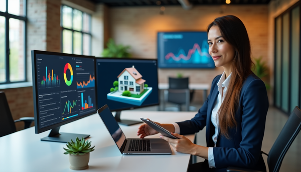 Real estate agent using AI while sitting in front of her computer
