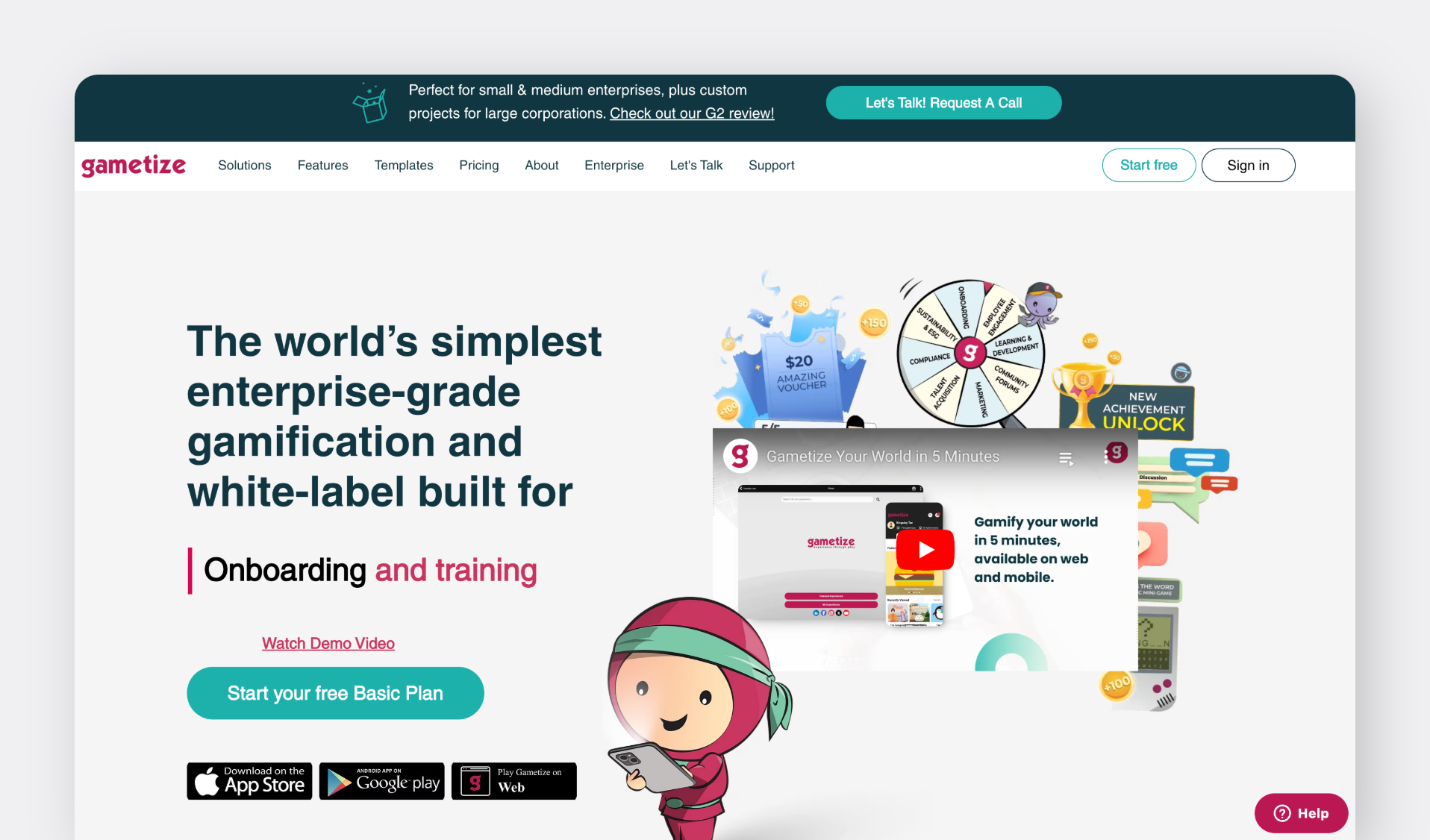 Gametize’s Webpage