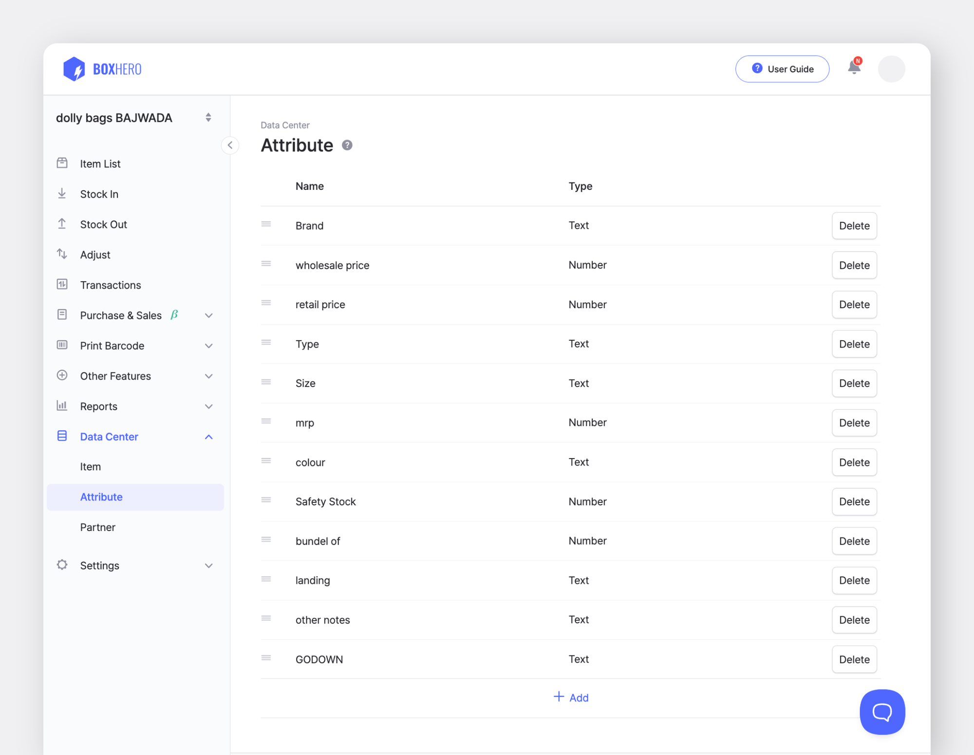 Dolly Bags has been using more than 10 custom attributes to categorize their inventory.