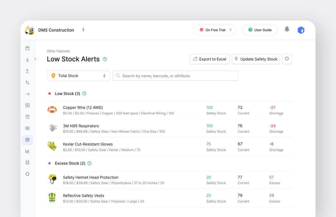 BoxHero's Low Stock Alerts Web UX/UI