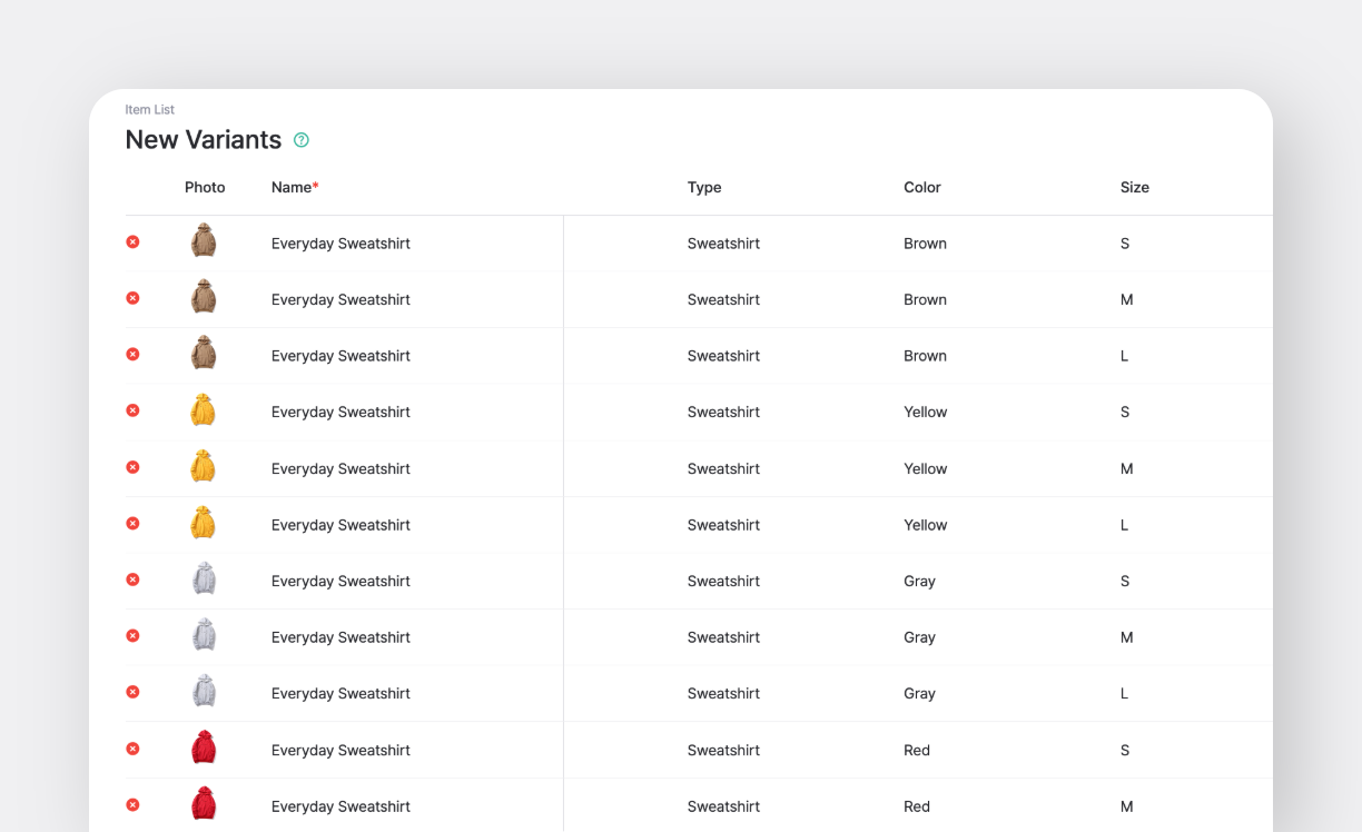 BoxHero Web: New Variants of Sweatshirt in Multiple Colors & Sizes