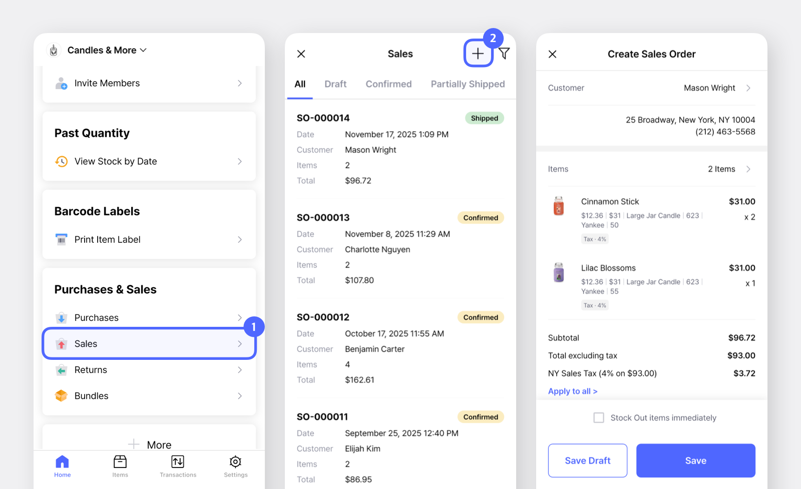Creating a New Sales Order from BoxHero's Mobile App