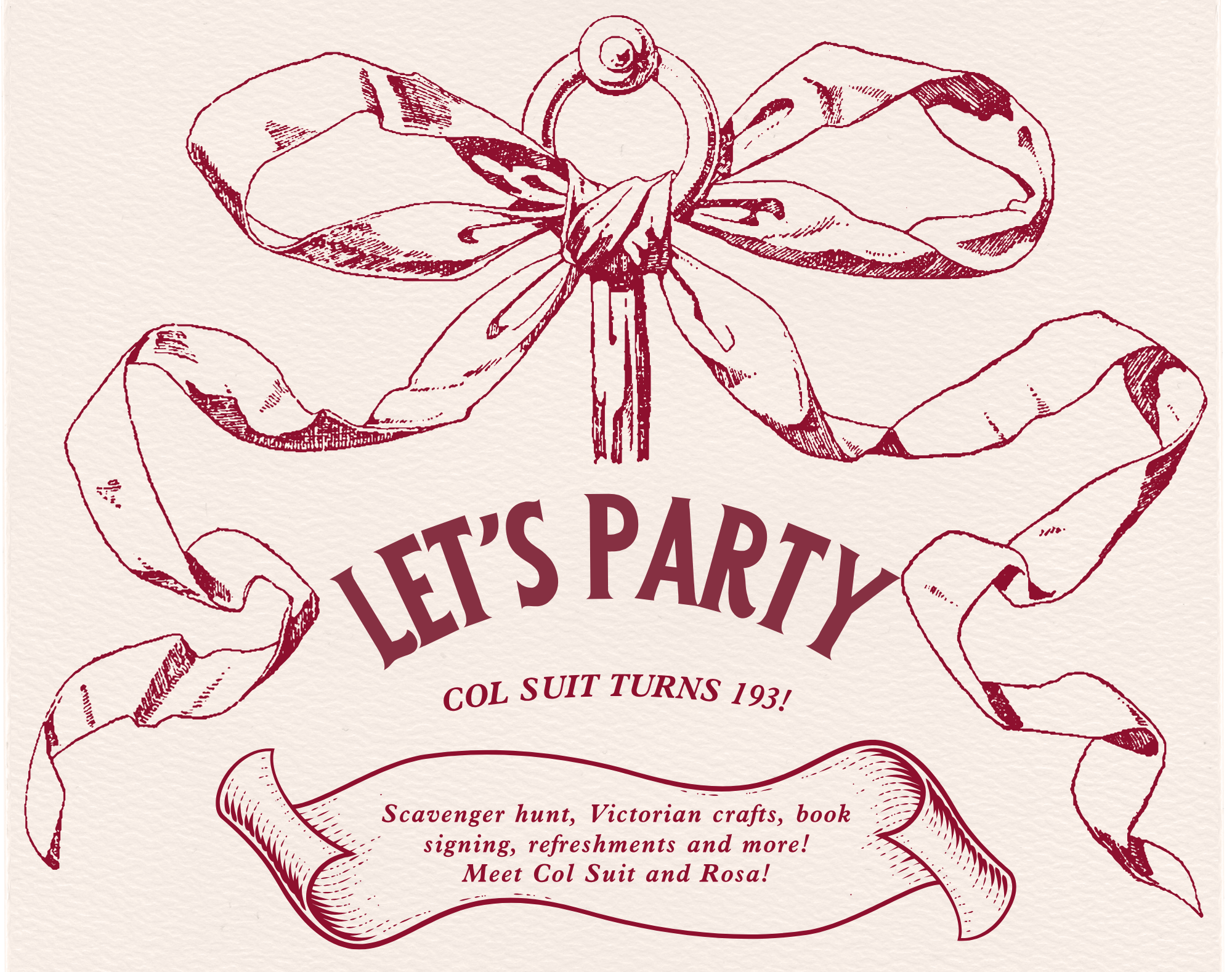 FREE: Victorian Birthday Party for Colonel Samuel Taylor Suit Turning 193!