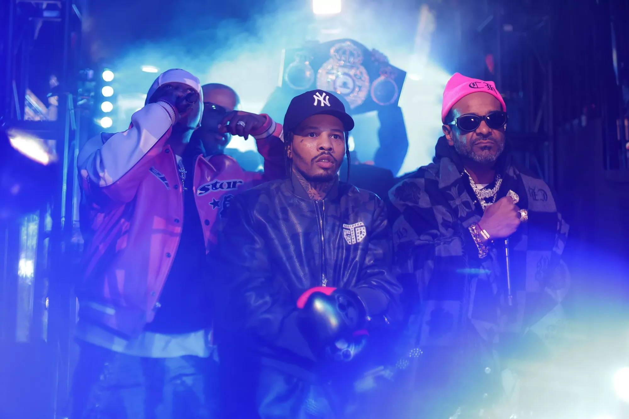 Gervonta "Tank" Davis makes his ring walk with Jim Jones & Juelz Santana