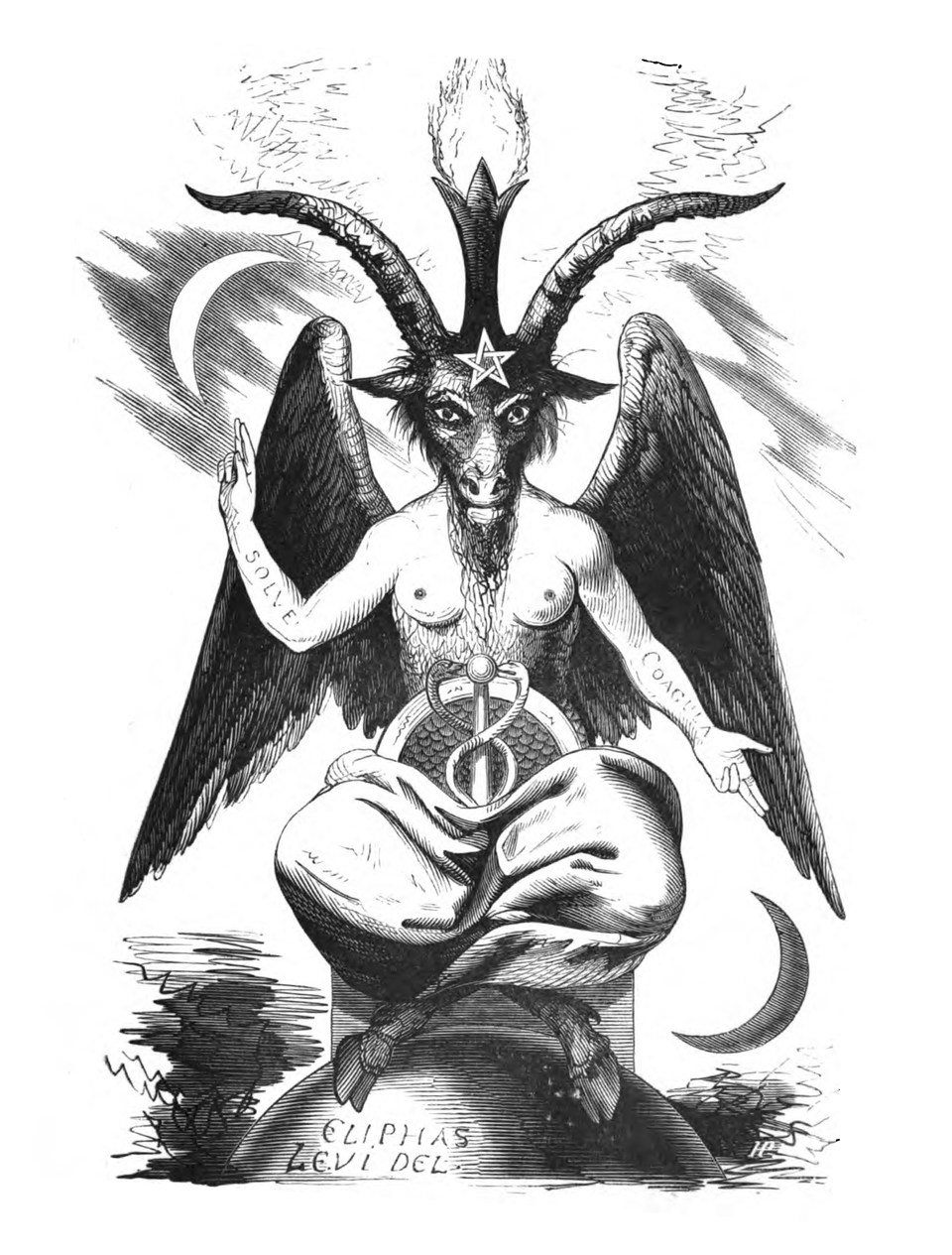 Lévi's illustration of the satanic deity Baphomet.