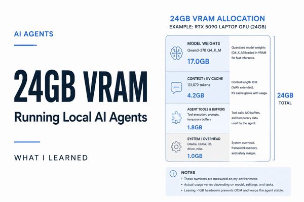 Running Local AI Agents on a 24GB VRAM Machine: What I Learned