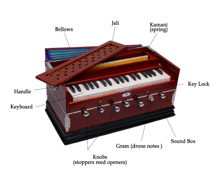 Different Parts of the Harmonium