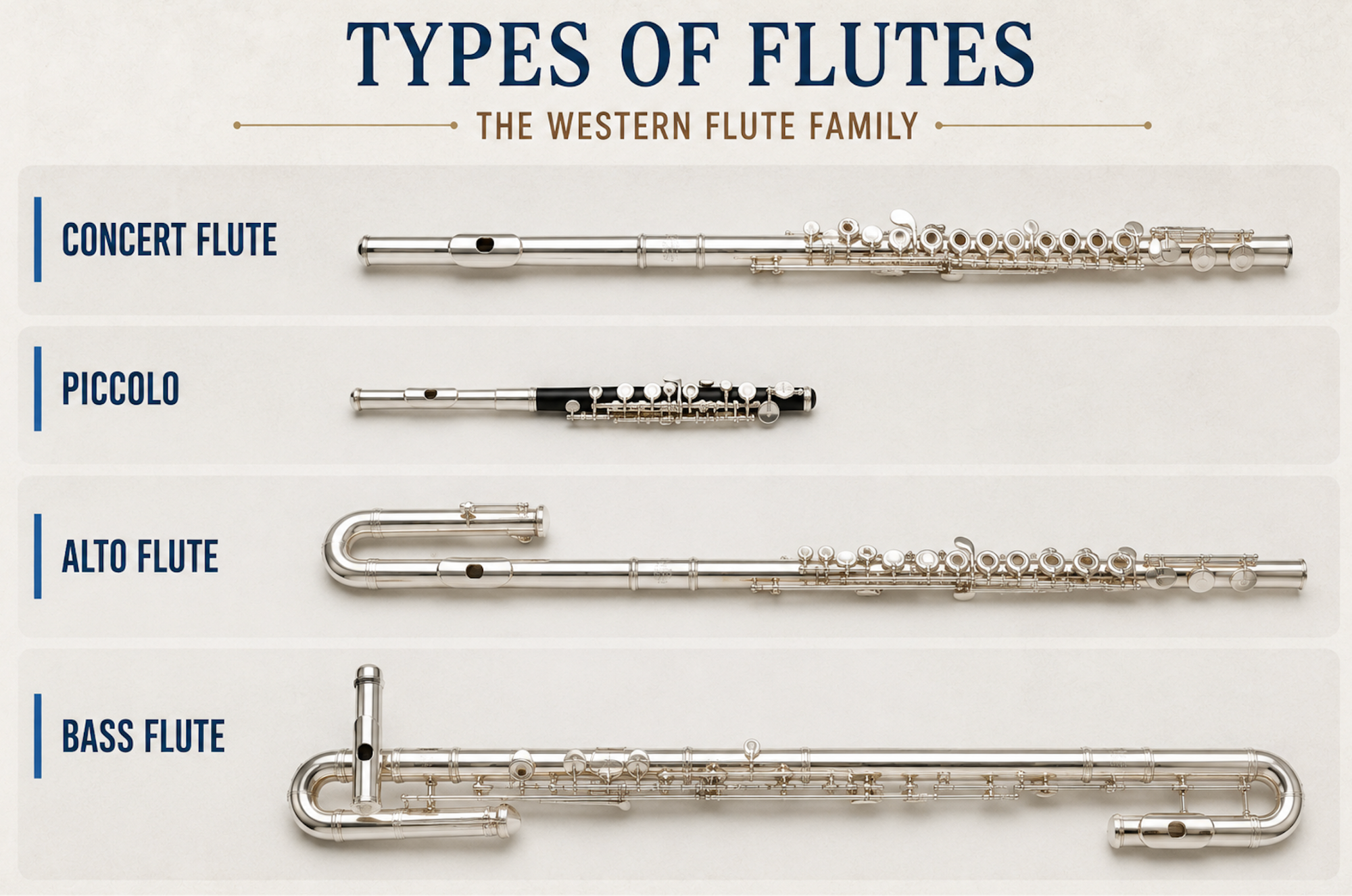 Types of Flutes in western