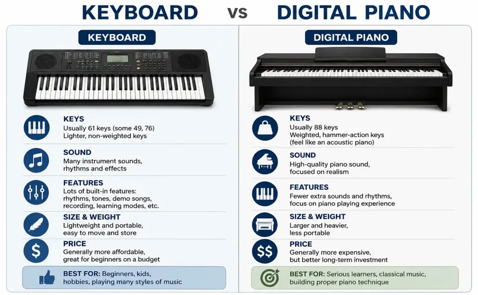Keyboard vs Piano