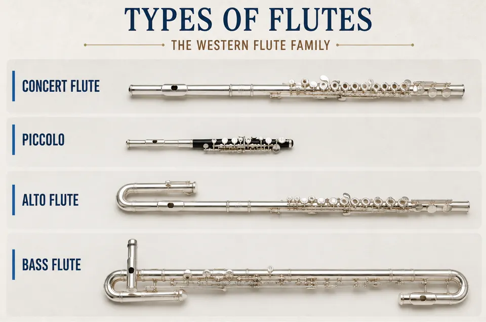 Types of Flutes in western