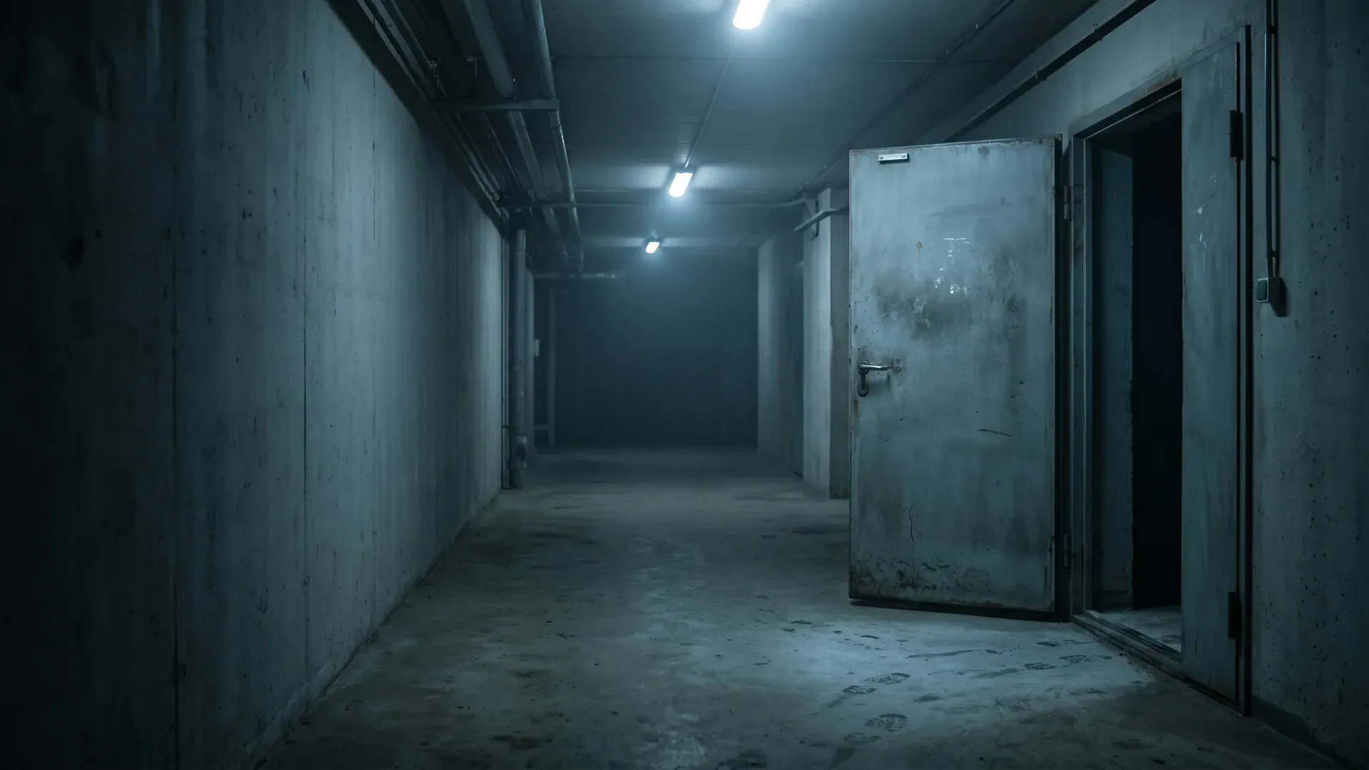 Resident standing at an unlocked service door entrance in a North Lexicon apartment building hallway