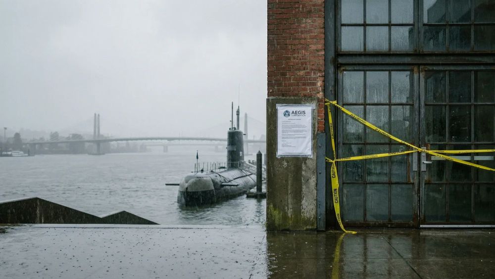 Naval submarine Hull 581 exhibit entrance with temporary closure signs for historical assessment review