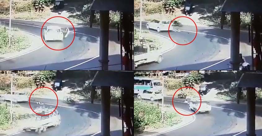 ഓടുന്ന കാറിൽ നിന്ന് കുട്ടി തെറിച്ച് ബസിന് മുന്നിലേക്ക്; അപകടം വഴിമാറിയത് തലനാരിഴയ്ക്ക്