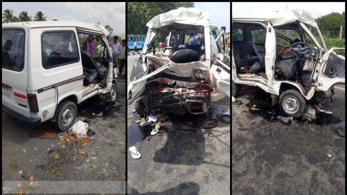 വാളയാറിൽ ലോറിയും വാനും കൂട്ടിയിടിച്ച് അഞ്ച് മരണം