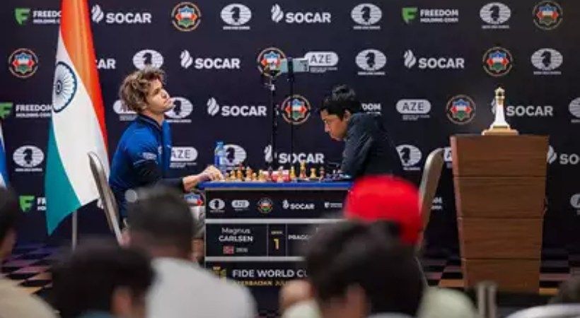 കാള്‍സണെ സമനിലയില്‍ തളച്ച് പ്രഗ്നാനന്ദ; നാളെ ടൈ ബ്രേക്കര്‍