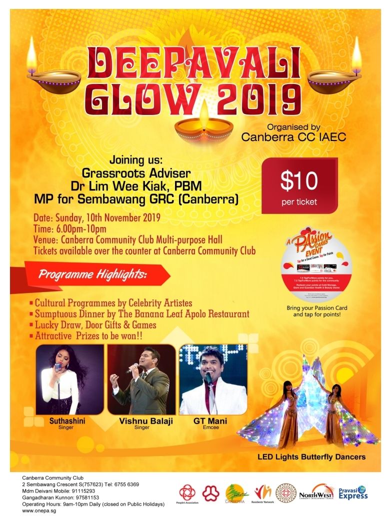 Canberra Deepavali Glow 2019 on 10th November