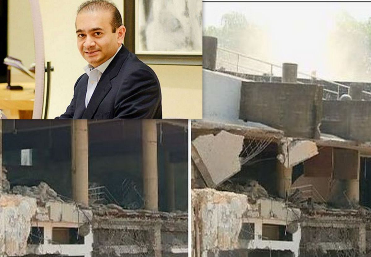 നീരവ് മോദിയുടെ കോടികൾ വിലമതിക്കുന്ന ബംഗ്ലാവ്  സ്‌ഫോടക വസ്തുക്കള്‍ ഉപയോഗിച്ച് തകര്‍ത്തു