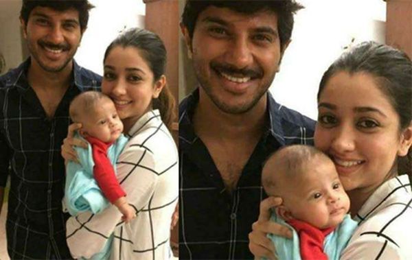 പിറന്നാള്‍ ദിനത്തോടനുബന്ധിച്ച് അമാലിനും കുഞ്ഞിനുമൊപ്പം നില്‍ക്കുന്ന  ദുല്‍ഖര്‍ ചിത്രം വൈറല്‍