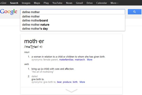 Google search now with improved dictionary definitions