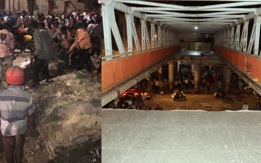 മുംബയിൽ  റെയില്‍വെ സ്റ്റേഷന് സമീപമുള്ള നടപ്പാലം തകർന്ന്  നാലുപേർ‌ മരിച്ചു; 34 പേർക്ക് പരിക്ക്