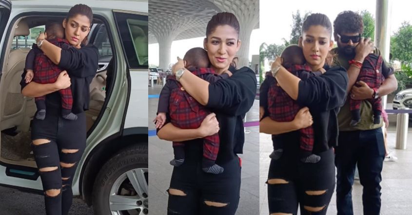 വിമാനത്താവളത്തിൽ ഇരട്ടക്കുഞ്ഞുങ്ങളെ ചേർത്തുപിടിച്ച് നയൻതാരയും വിക്കിയും; വിഡിയോ