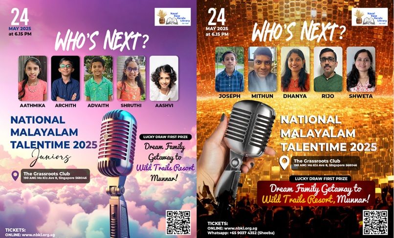 National Malayalam Talentime 2025 to Spotlight Young Singing Talents in Singapore