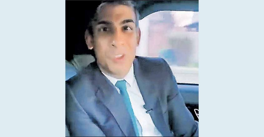 സീറ്റ് ബെൽറ്റ് ഇടത്തെ ഋഷി സുനാക്: പിഴയിട്ട് പൊലീസ്; നടപടി നേരിടുന്ന രണ്ടാമത്തെ പ്രധാനമന്ത്രി