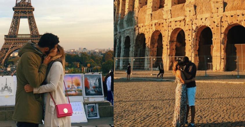 പ്രണയാർദ്രമായ ചിത്രം; ലോകാദ്ഭുതങ്ങള്‍ക്കു മുമ്പിൽ അപരിചിതരെ ചുംബിച്ച് യുവതി