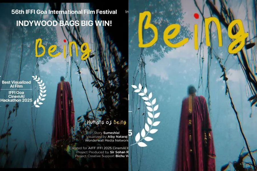 ഗോവ ഫിലിം ഫെസ്റ്റിവല്‍ എഐ ഹാക്കത്തോണില്‍ പുരസ്‌കാരം നേടി ഇന്‍ഡിവുഡിന്റെ 'ബീയിംഗ്'