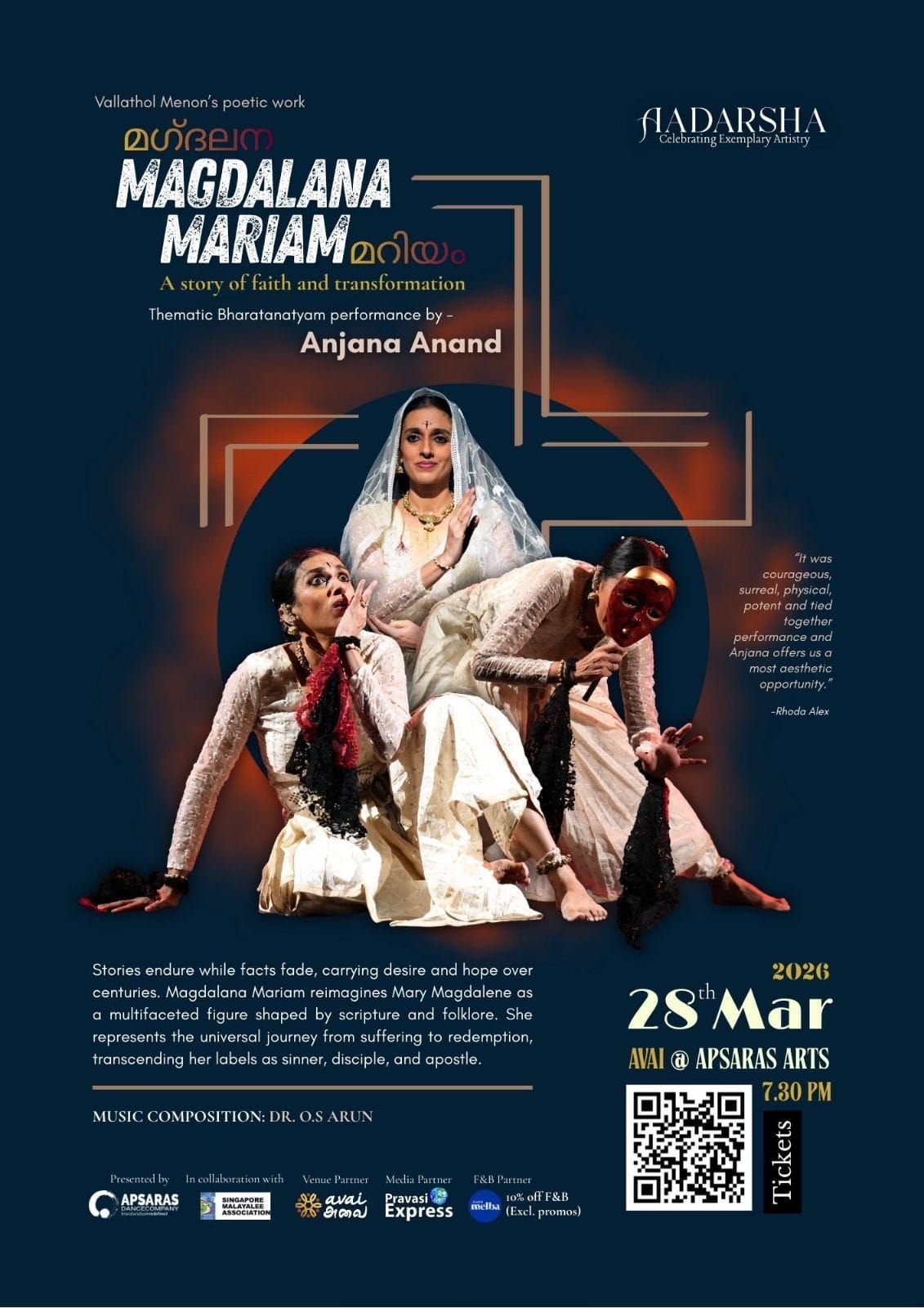 ‘Magdalana Mariam’ to Take Stage in Singapore – A Powerful One-Woman Bharatanatyam Experience