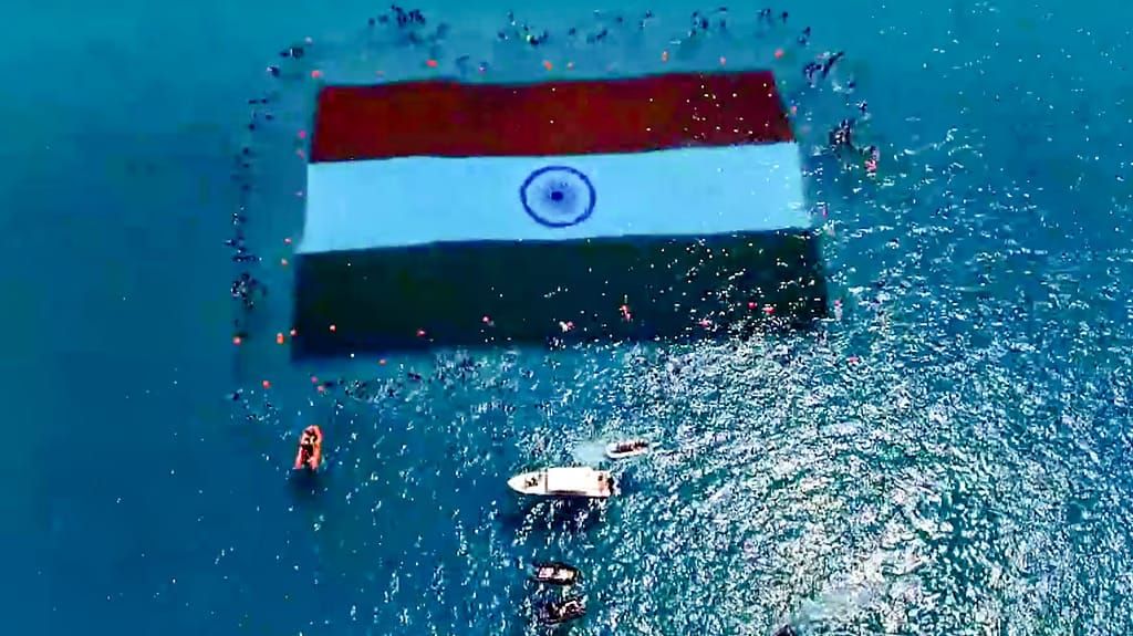 Andaman sets Guinness World Record by unfurling largest underwater national flag
