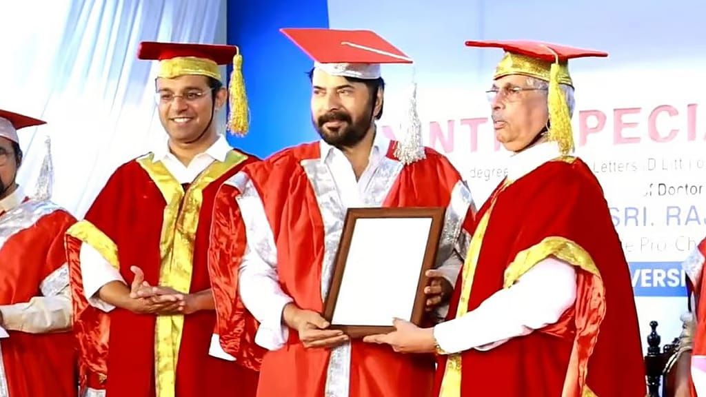 മമ്മൂട്ടിക്ക് എംജി സർവകലാശാലയുടെ ആദരം, ഓണററി ഡോക്‌ടറേറ്റ് നൽകി
