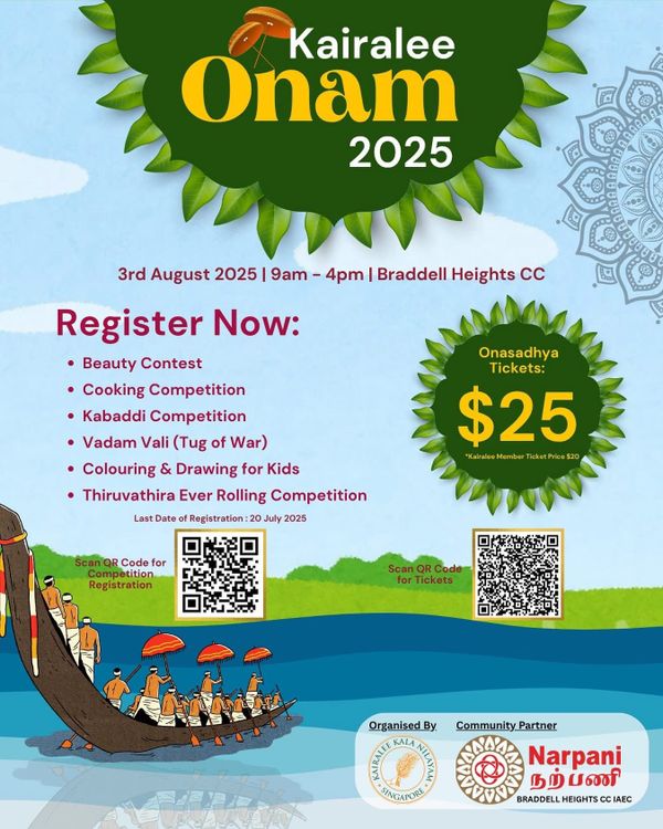 Celebrate the Spirit of Onam with Singapore Kairalee Kala Nilayam