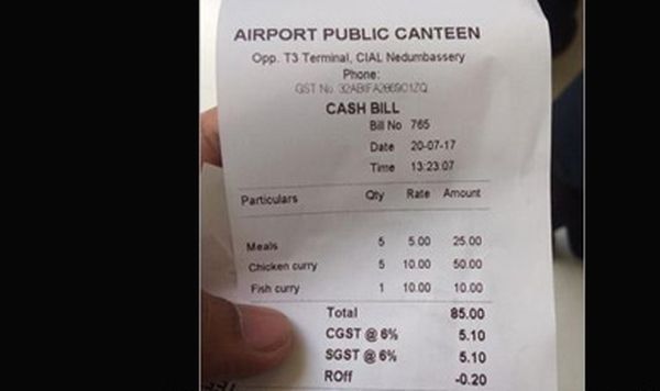 അഞ്ച് രൂപയ്ക്ക് ഊണ്, ചിക്കന്‍ കറിയ്ക്ക് 10 രൂപ മാത്രം; സോഷ്യല്‍ മീഡിയയില്‍ വ്യാപകമായി പ്രചരിക്കുന്ന ഭക്ഷണത്തിന്റെ തുച്ഛമായ ബില്ല്കണ്ട് എയര്‍പോര്‍ട്ടിലേക്ക് ഊണ് കഴിക്കാന്‍ ചെല്ലുന്നവരുടെ ശ്രദ്ധയ്ക്ക്