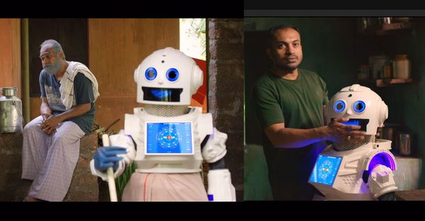 ജോലിക്കാരനായി മുണ്ടുടുത്ത് റോബോർട്ട്; ചിരിപടർത്തി ആൻഡ്രോയിഡ് കുഞ്ഞപ്പൻ ട്രെയിലർ