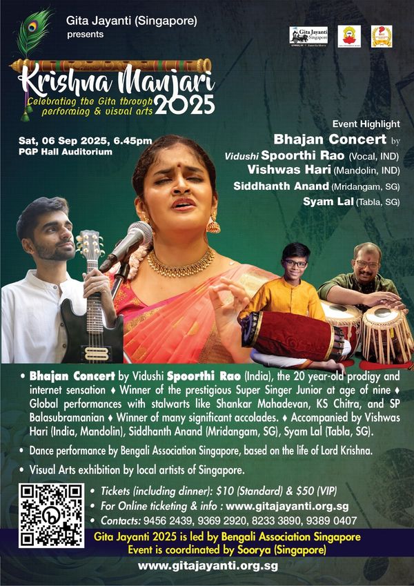 Krishna Manjari 2025 to Celebrate the Gita through Arts in Singapore